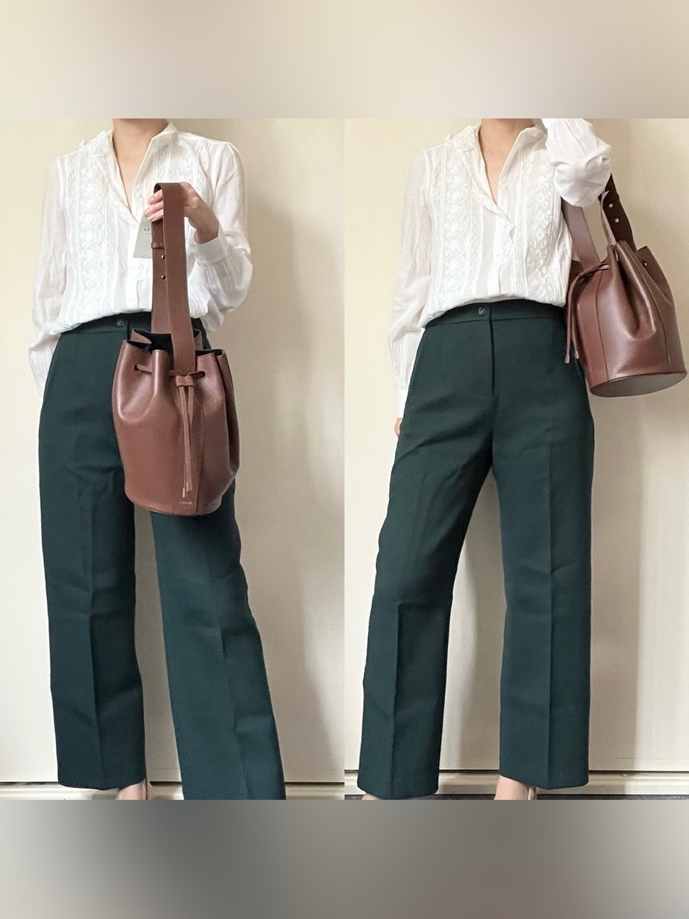 RARE! SEZANE Marcel Bucket Bag Chocolate Brown Smooth Leather - Picture 3 of 17